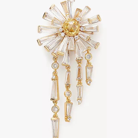 Sunny Goldtone & Cubic Zirconia Fringe Earrings - Picture 2 of 4